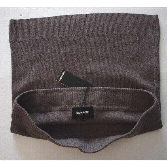 Monrow x Revolve HS0040 Women's Sz S Brown Rib Cashmere Sweater Mini Skirt - Picture 5 of 6